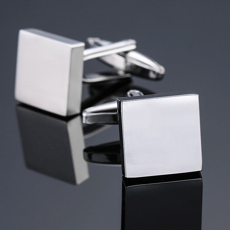 Polished Silver Square Cufflinks