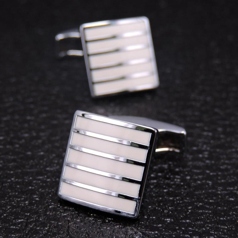 Executive Ivory White Striped Cufflinks