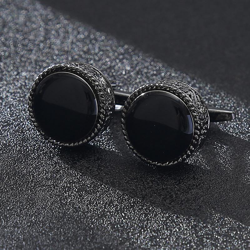 Round Onyx Black Cufflink