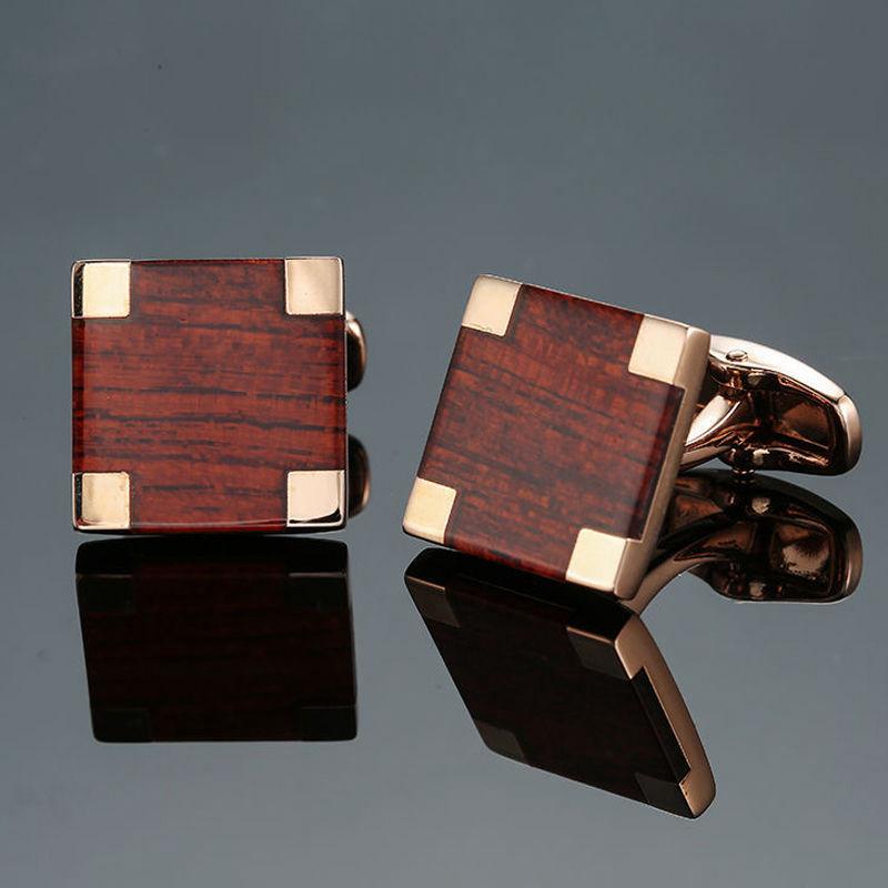 Luxury Mahogany Wood Grain Cufflinks