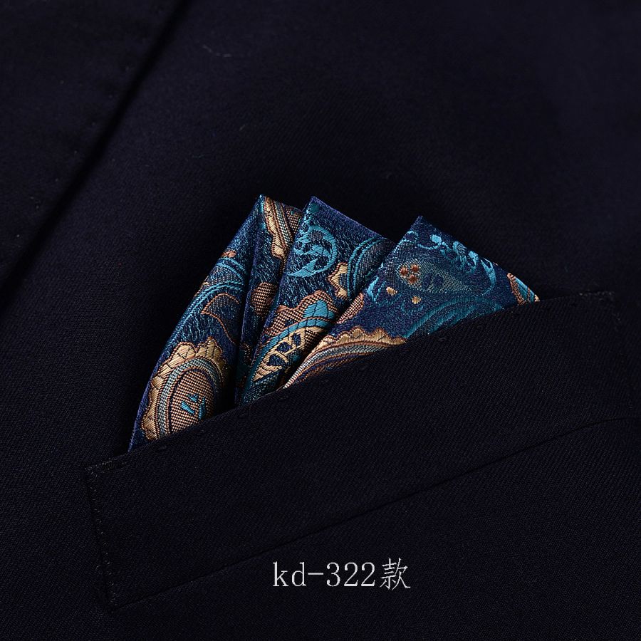 Blue Floral and Paisley Pocket Square