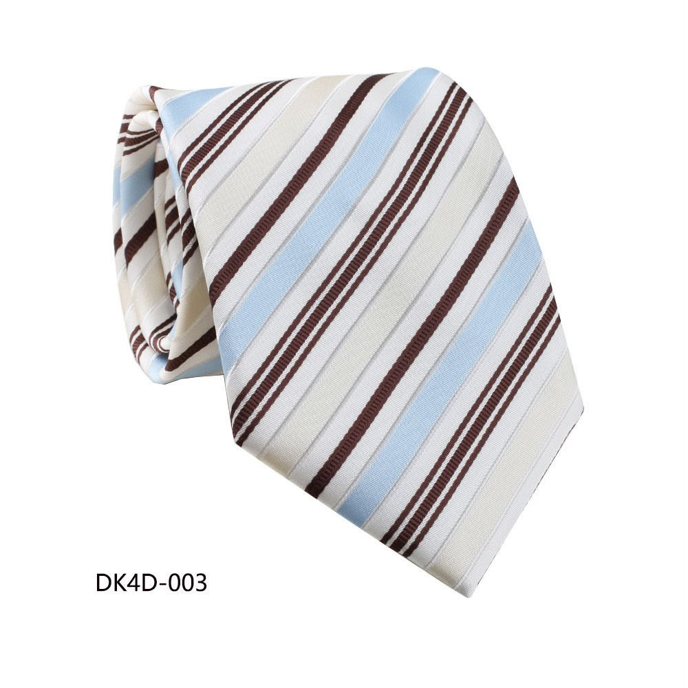 Pastel Blue & Cream Multi-Stripe Polyester Silk Tie