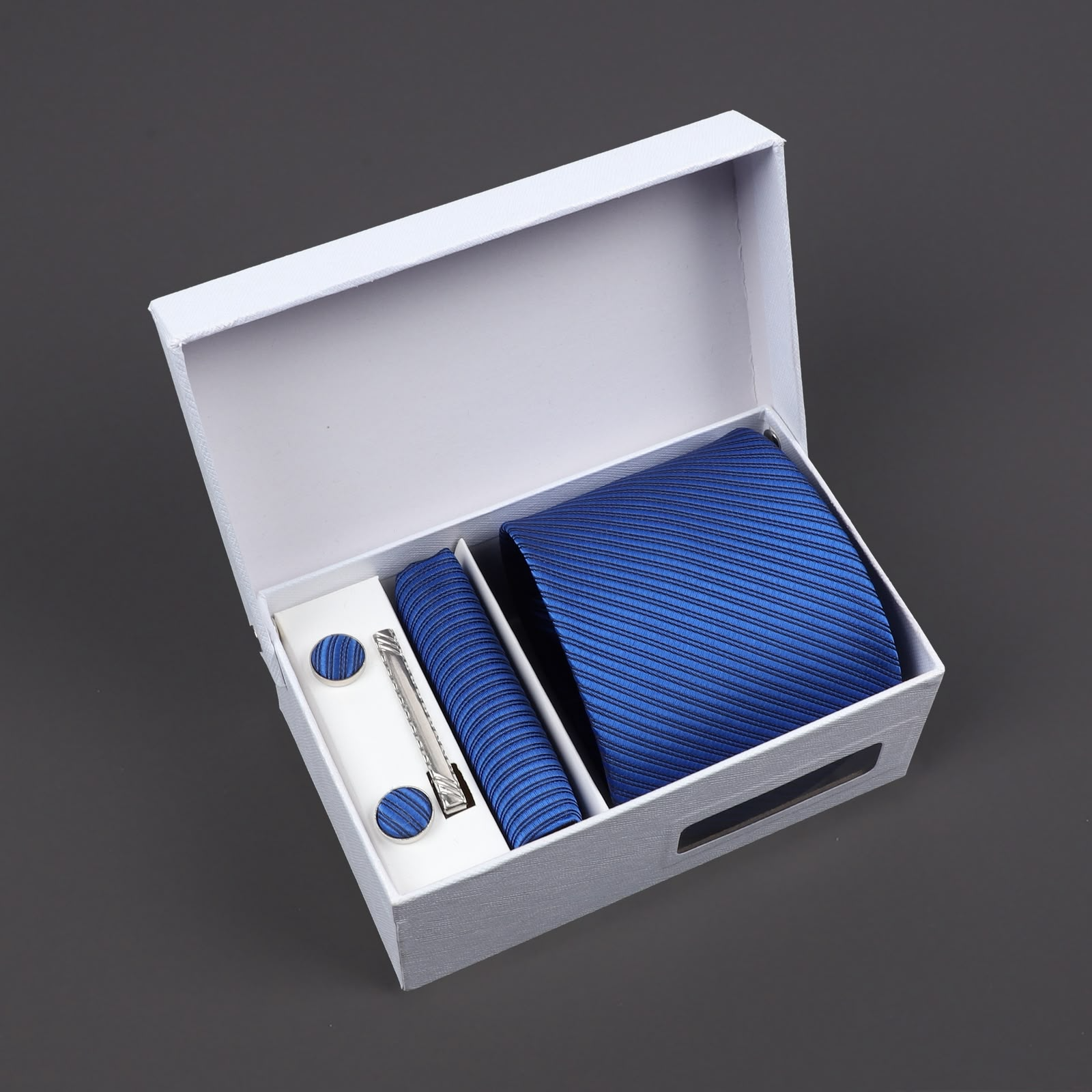 Royal Blue Fine Twill Tie Gift Set