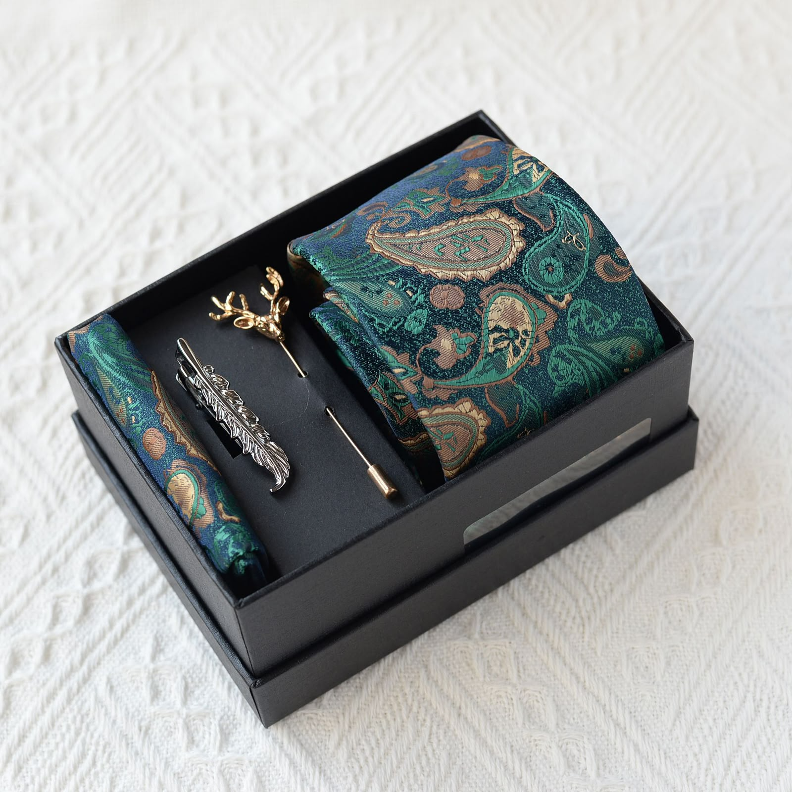 Forest Green & Bronze Paisley Gift Set
